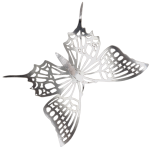 Set of 12 pieces butterflies with adhesive, house or event decorations, silver color, A38
